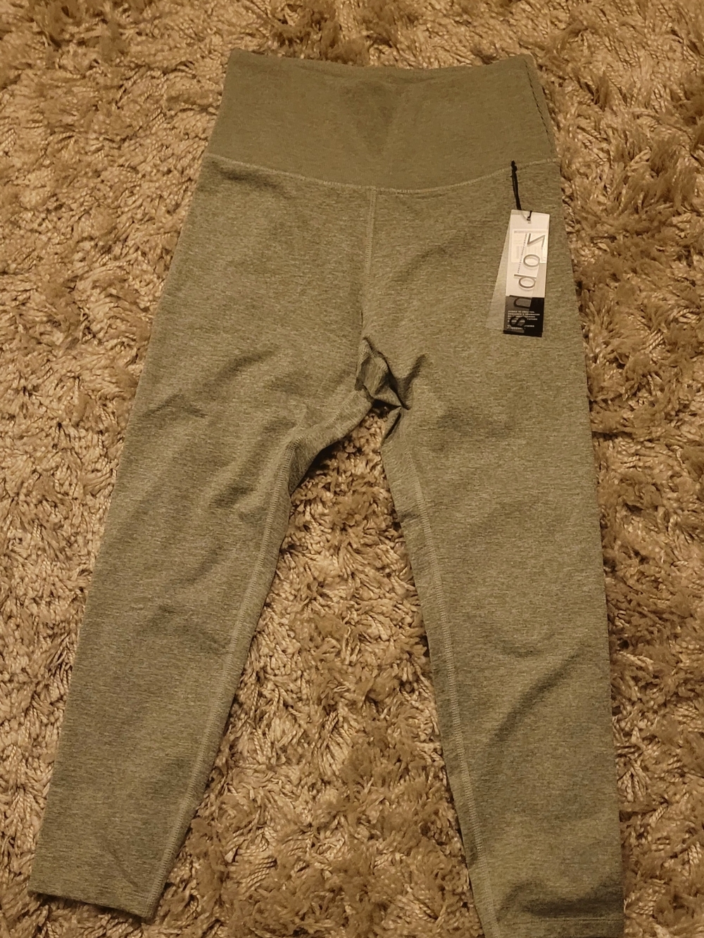 Zobha Vetiver heather (Gray/Green) crop Leggings NEW